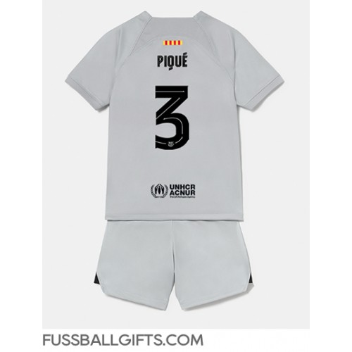 Barcelona Gerard Pique #3 Fußballbekleidung 3rd trikot Kinder 2022-23 Kurzarm (+ kurze hosen)
